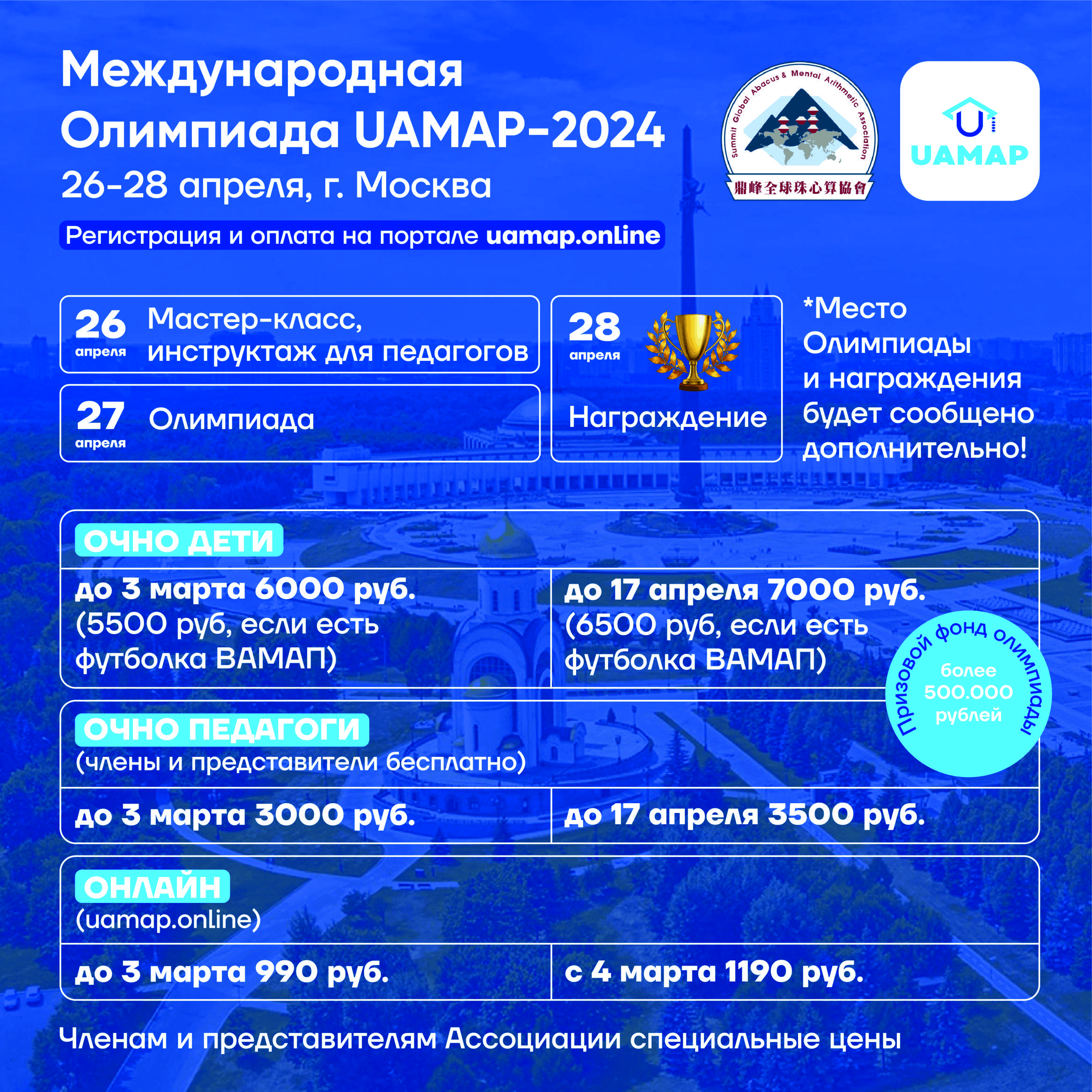Международная олимпиада по ментальной арифметике UAMAP 2024, 27-28 апреля Москва